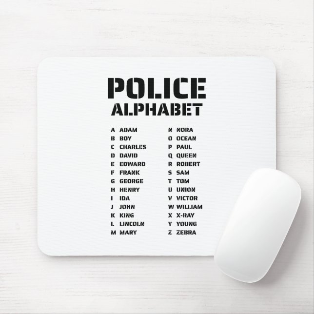 Mousepad Polícia do Alfabeto Fonético (Com mouse)
