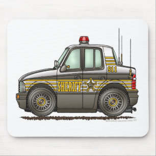 Mousepad Polícia do carro-patrulha do carro do xerife