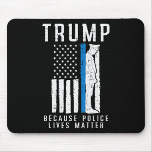 Mousepad Polícia Vive Problema Pro Trump Thin Blue Line UF