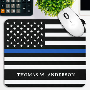 Mousepad Policial Personalizado Linha Azul Fino