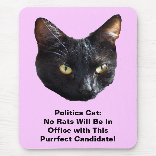 Mousepad Política Cat Nenhum Rato Estará No Escritório (Frente)