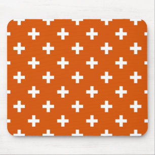 Mousepad Polka branca cruza a laranja queimada