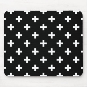 Mousepad Polka branca cruza a preto