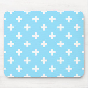 Mousepad Polka branca cruza o azul-bebê