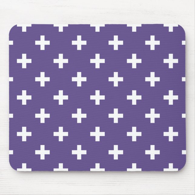 Mousepad Polka branca cruza ultravioleta (Frente)