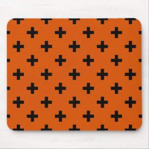 Mousepad Polka negra cruza a laranja