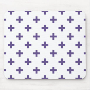 Mousepad Polka ultravioleta cruza em branco