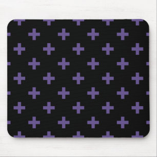Mousepad Polka ultravioleta cruza em preto