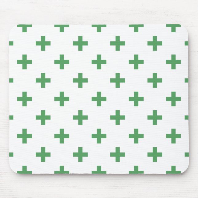 Mousepad Polka verde cruza em branco (Frente)