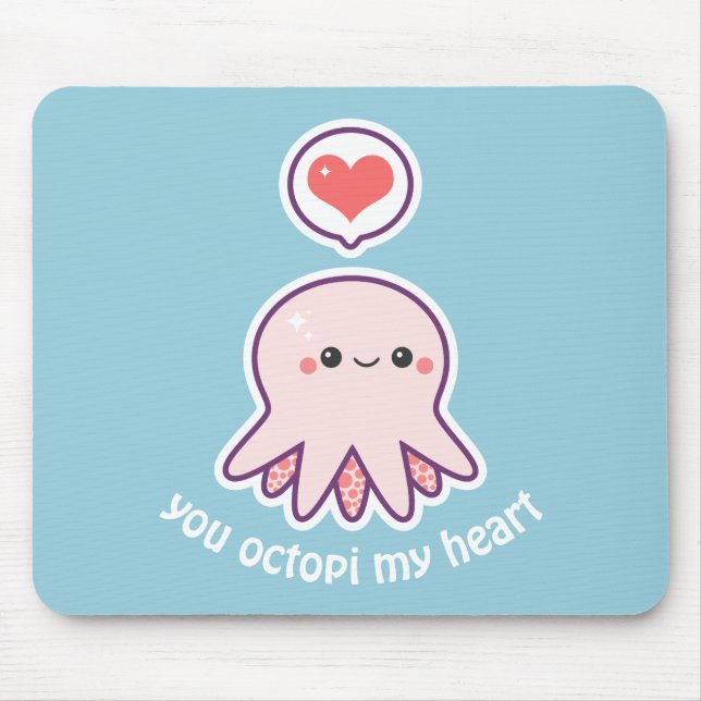 Mousepad Polvo cor-de-rosa de Kawaii (Frente)