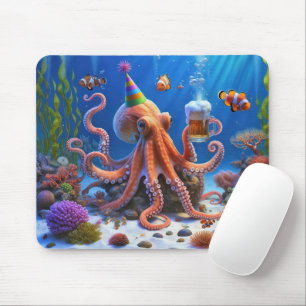 Mousepad Polvo de Aniversário Com Caneca de Cerveja