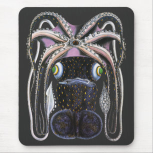 Mousepad Polvo gigante da Vintage ou lula, animal da marinh