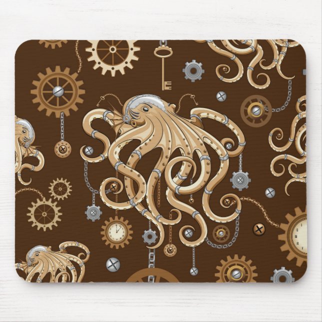 Mousepad Polvo Steampunk Retro Fantasia Mecânica (Frente)
