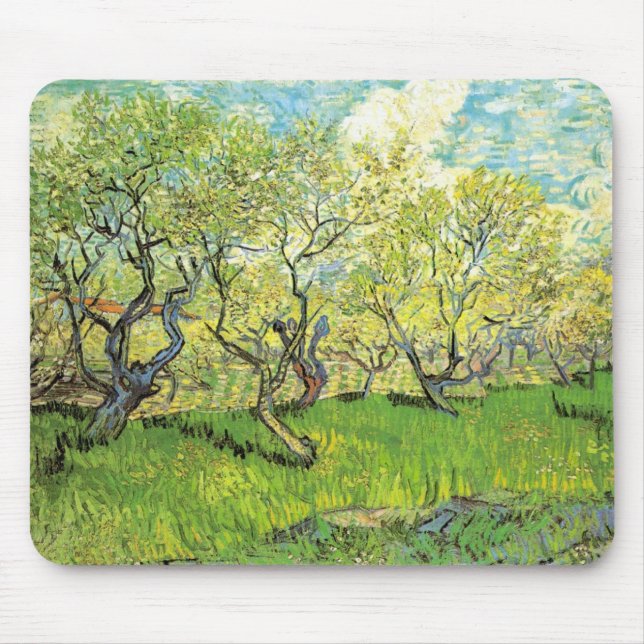 Mousepad Pomar em Flor por Vincent van Gogh (Frente)