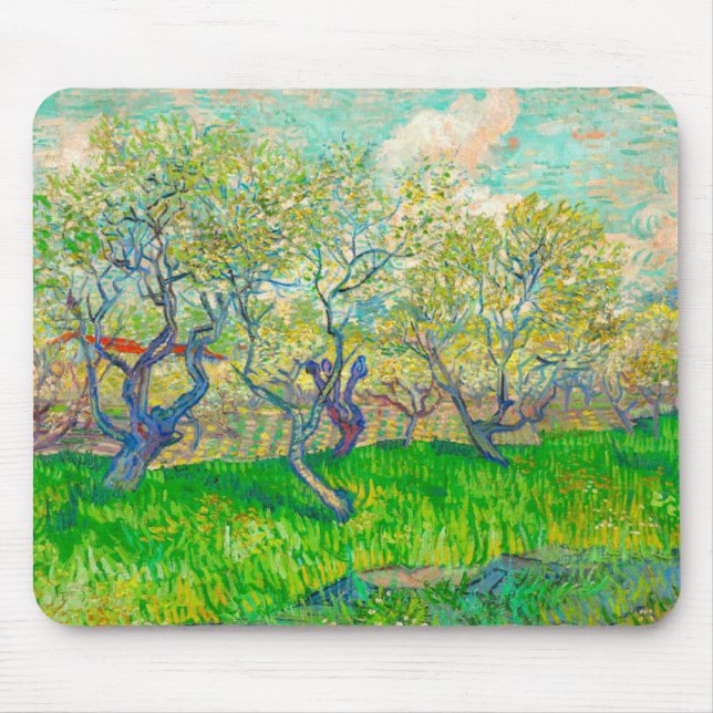 Mousepad Pomar Vincent van Gogh em Blossom (Frente)