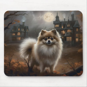 Mousepad Pomerânia Halloween Assustador