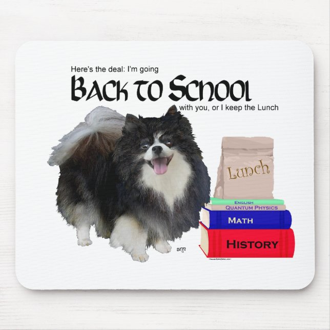 Mousepad Pomerânia Preto de Volta às Aulas (Frente)