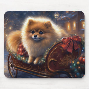 Mousepad Pomerânia Temporada de Natal Escovada