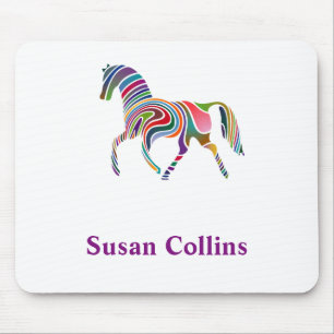 Mousepad Pônea de Cavalo Colorida Personalizada