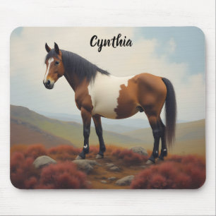 Mousepad Pônei Shetland Marrom e Branco