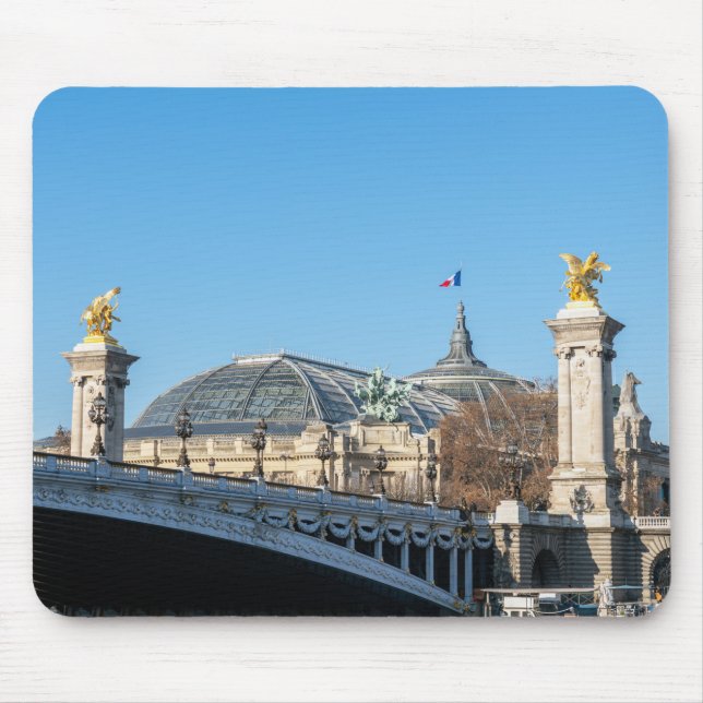 Mousepad Pont Alexandre III e Grand Palais num dia ensolara (Frente)