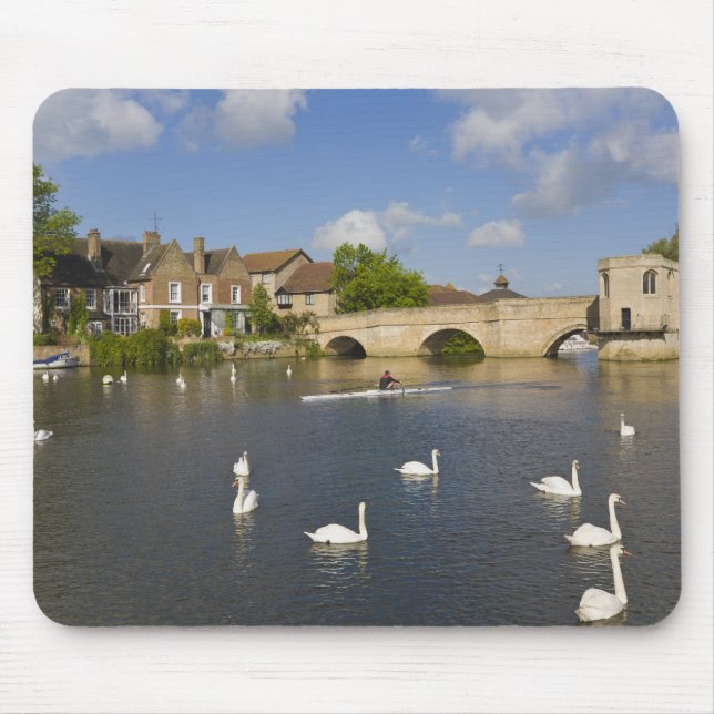 Mousepad Ponte de arco de pedra e Rio Ouse, St Ives, (Frente)
