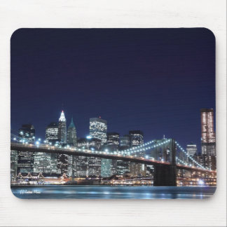 Mousepad Ponte de Brooklyn e skyline de Manhattan na noite