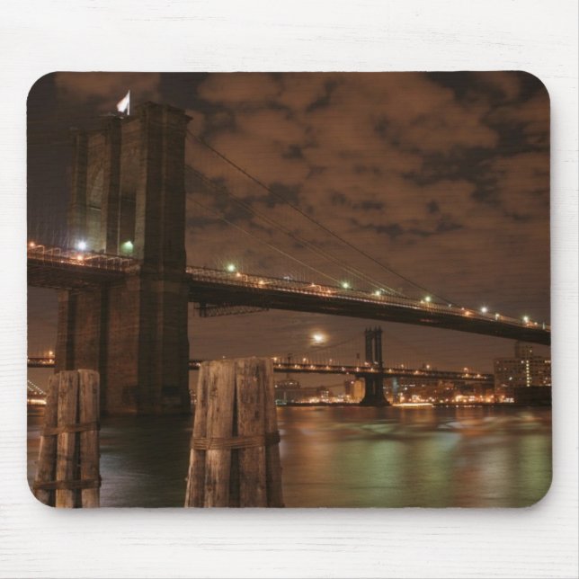 Mousepad Ponte de Brooklyn na noite (Frente)