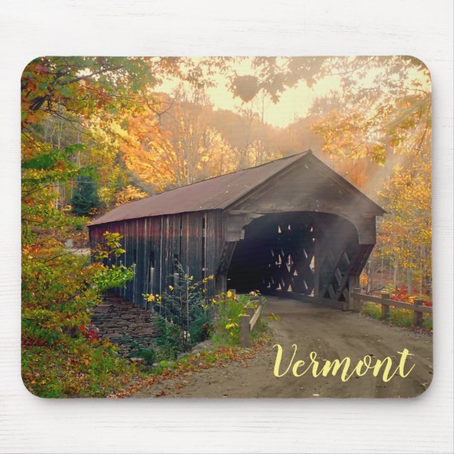 Mousepad Ponte de Cachorro Superior Coberto, Vermont (Frente)