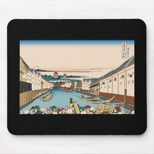 Mousepad Ponte de Hokusai Nihonbashi em Edo (Frente)