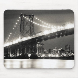 Mousepad Ponte de Williamsburg na Nova Iorque na noite