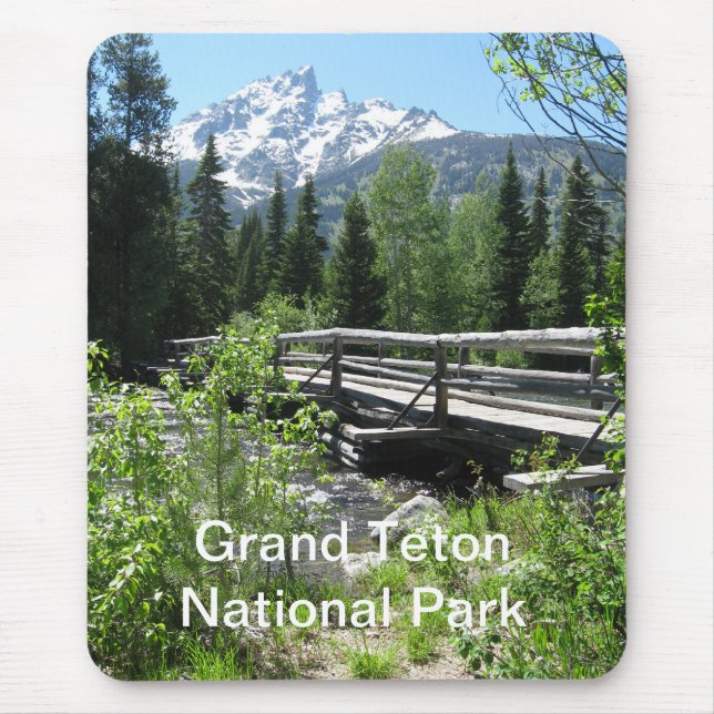 Mousepad Ponte Grand Tetons Primavera de Neve e Madeira (Frente)