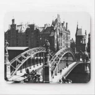 Mousepad Ponte no Speicherstadt Hamburgo, c.1910