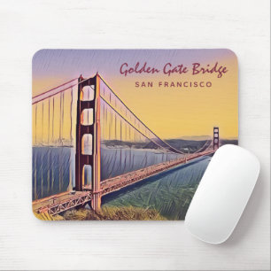 Mousepad Ponte ouro Portão San Francisco Vintage Pintura