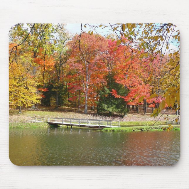 Mousepad Ponte Seven Springs Fall Bridge III Paisagem de Ou (Frente)