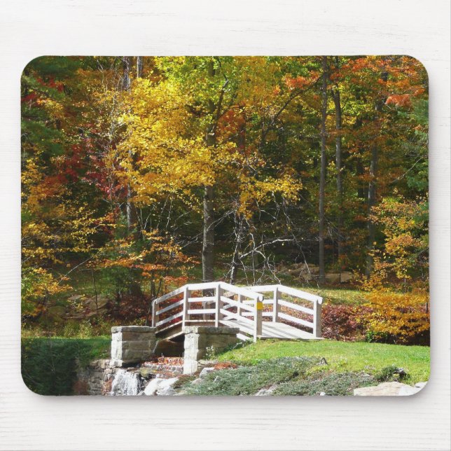 Mousepad Ponte Seven Springs Fall I Paisagem de Outono (Frente)