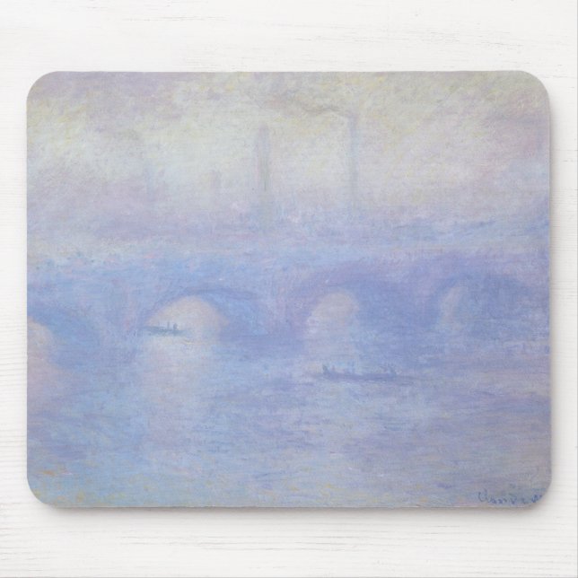 Mousepad Ponte Waterloo, efeito úmido de Claude Monet (Frente)