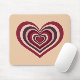 Mousepad Ponteira de Mouse com Coração Listrado Retrô