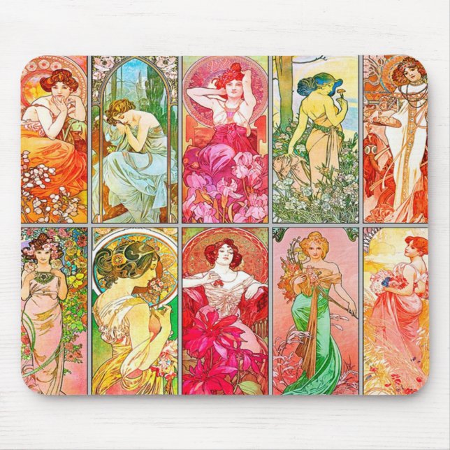 Mousepad Ponteira de rato Art Nouveau (Frente)