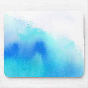 Mousepad Ponto azul, pintado mão abstrato da aguarela