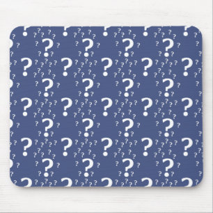 Mousepad Ponto de interrogação misterioso quebra-cabeça azu