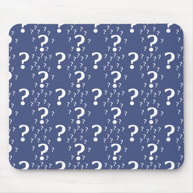 Mousepad Ponto de interrogação misterioso quebra-cabeça azu (Frente)