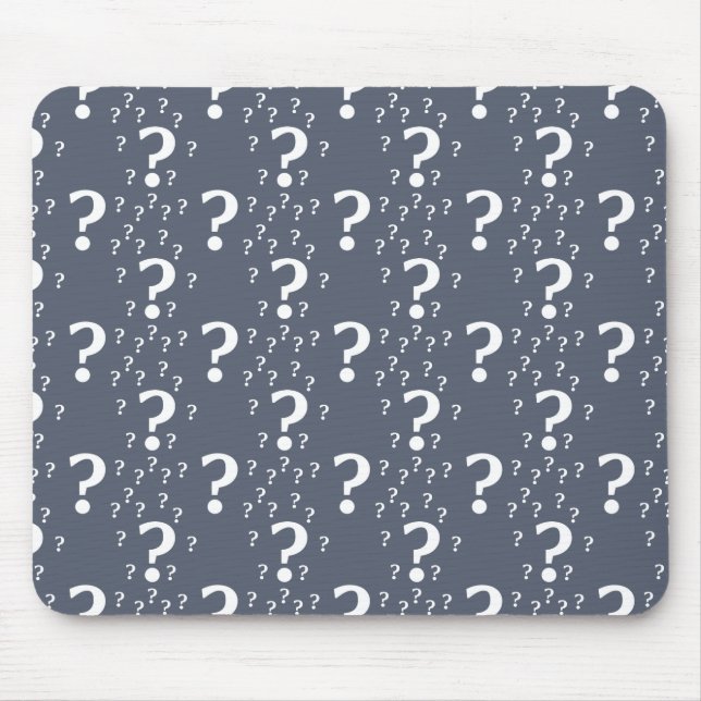Mousepad Ponto de interrogação misterioso quebra-cabeça azu (Frente)