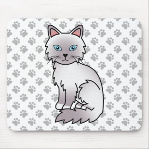 Mousepad Ponto Lilar Birman / Ragdoll Gato e Patas