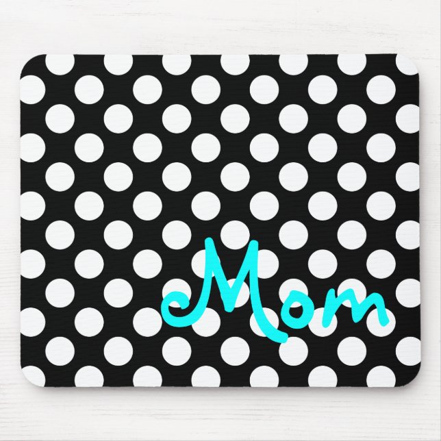 Mousepad Ponto Preto e Branco Personalizado (Frente)