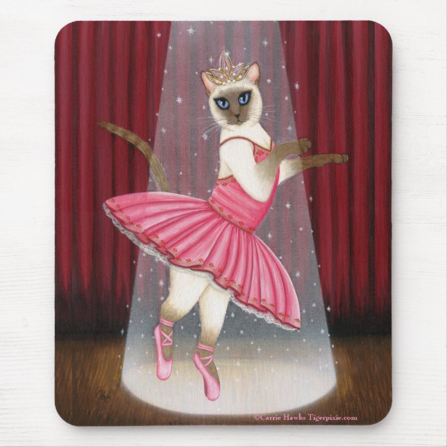 Mousepad Ponto Siamese, tutu cor-de-rosa do chocolate do (Frente)
