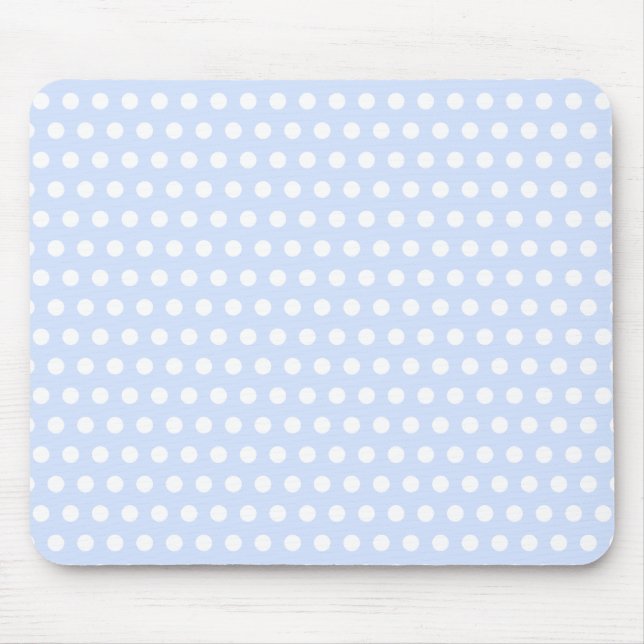 Mousepad Pontos Brancos em Azul Bebê (Frente)