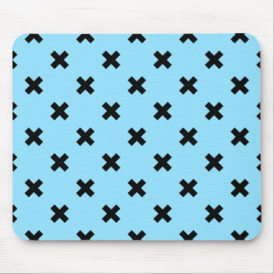Mousepad Pontos crus pretos sobre azul-bebê