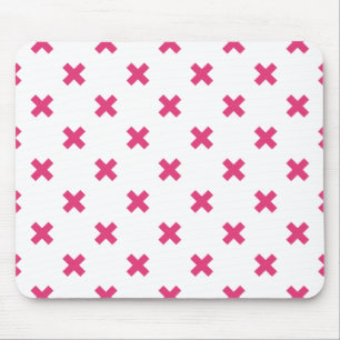 Mousepad Pontos cruzados de Fuchsia em branco