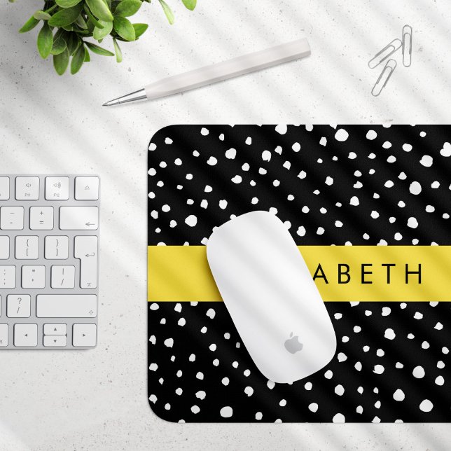 Mousepad Pontos Dalmáticos, Pontos, Preto e Branco, Seu Nom (Criador carregado)